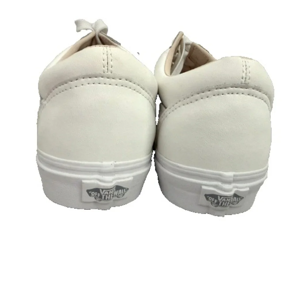Vans Old Skool Men's Size 10 Classic Tumbled Leather True White Skate Shoes